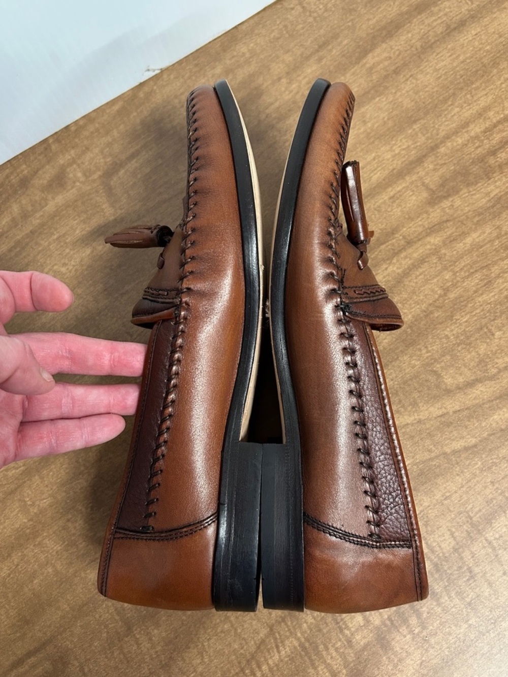 Brass Boot Handmade Leather Tassel Loafers Brown Men's 8.5 M Shoes Academia
O - Picture 6 of 17